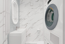 Дизайн-проект санузел с голубым акцентом от дизайнера Ладиной Виолетты